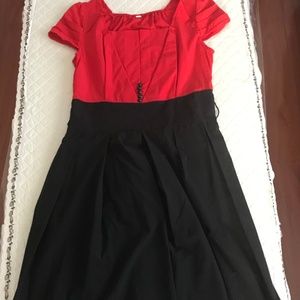 Red and Black Dress